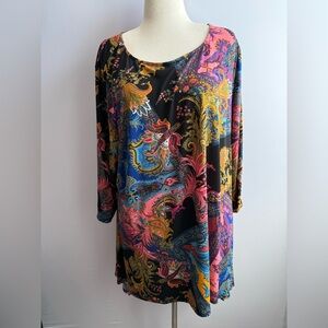 Attitudes by Renee Multicolor‎ Paisley Blouse